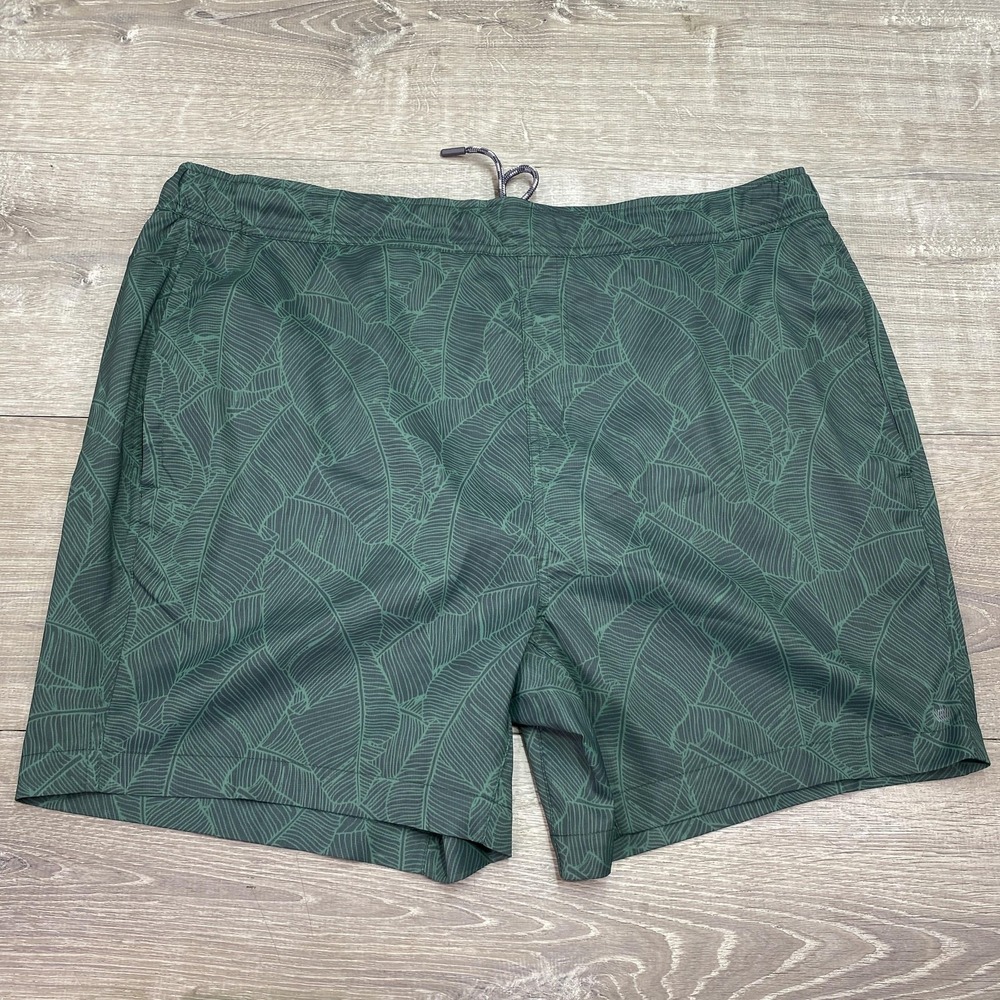 Mack‎ Weldon Shorts Mens 2XL Green Tropical Sweat Lined Drawstring Pockets